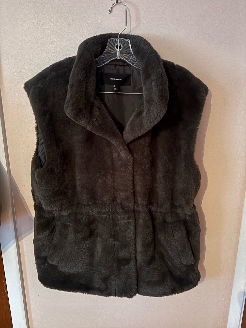 Vera Moda Faux Fur Vest Chocolate Brown Women’s Large